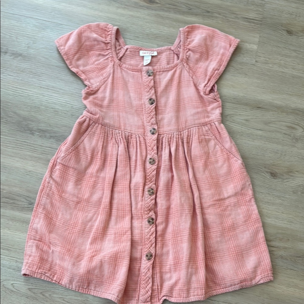 Cat & Jack Coral Button-Front Dress